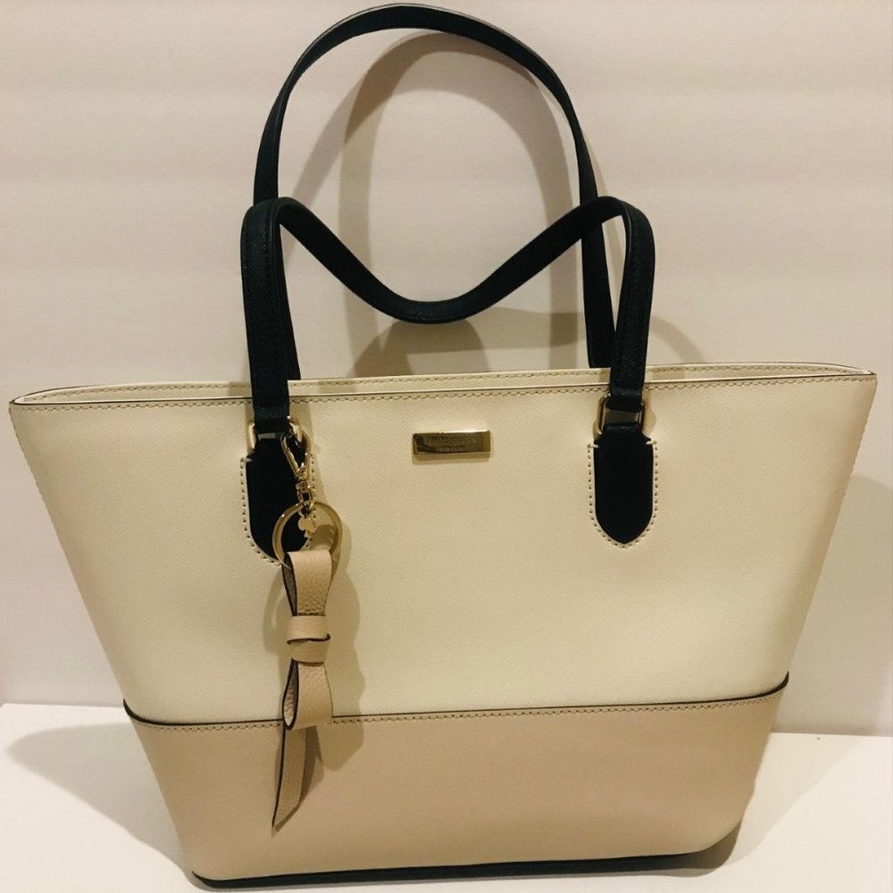 KATE SPADE NEW YORK LARGE LEATHER TOTE PURSE BAG CARRYON CASE!